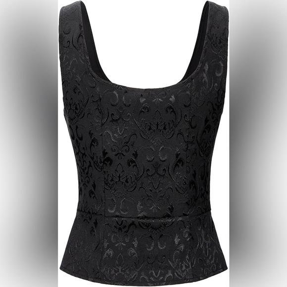 Paisley Jacquard LaceUp Bodice Vest - Picture 5 of 7